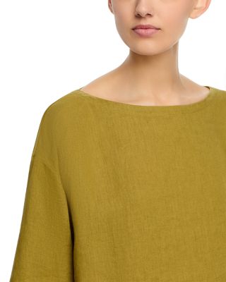 Linen Boat Neck Top