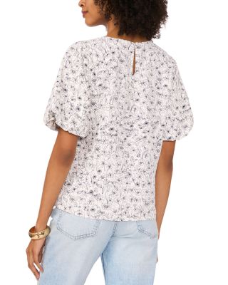 Crewneck Puff Sleeve Blouse