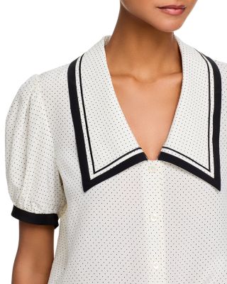 The Polka Dot Sailor Silk Blouse