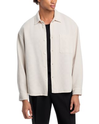FRAME - Waffle Knit Textured Button Front Shirt