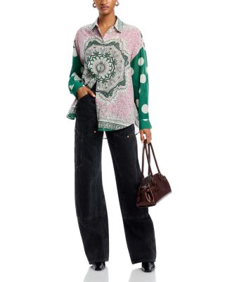 Paisley Print Button Front Shirt