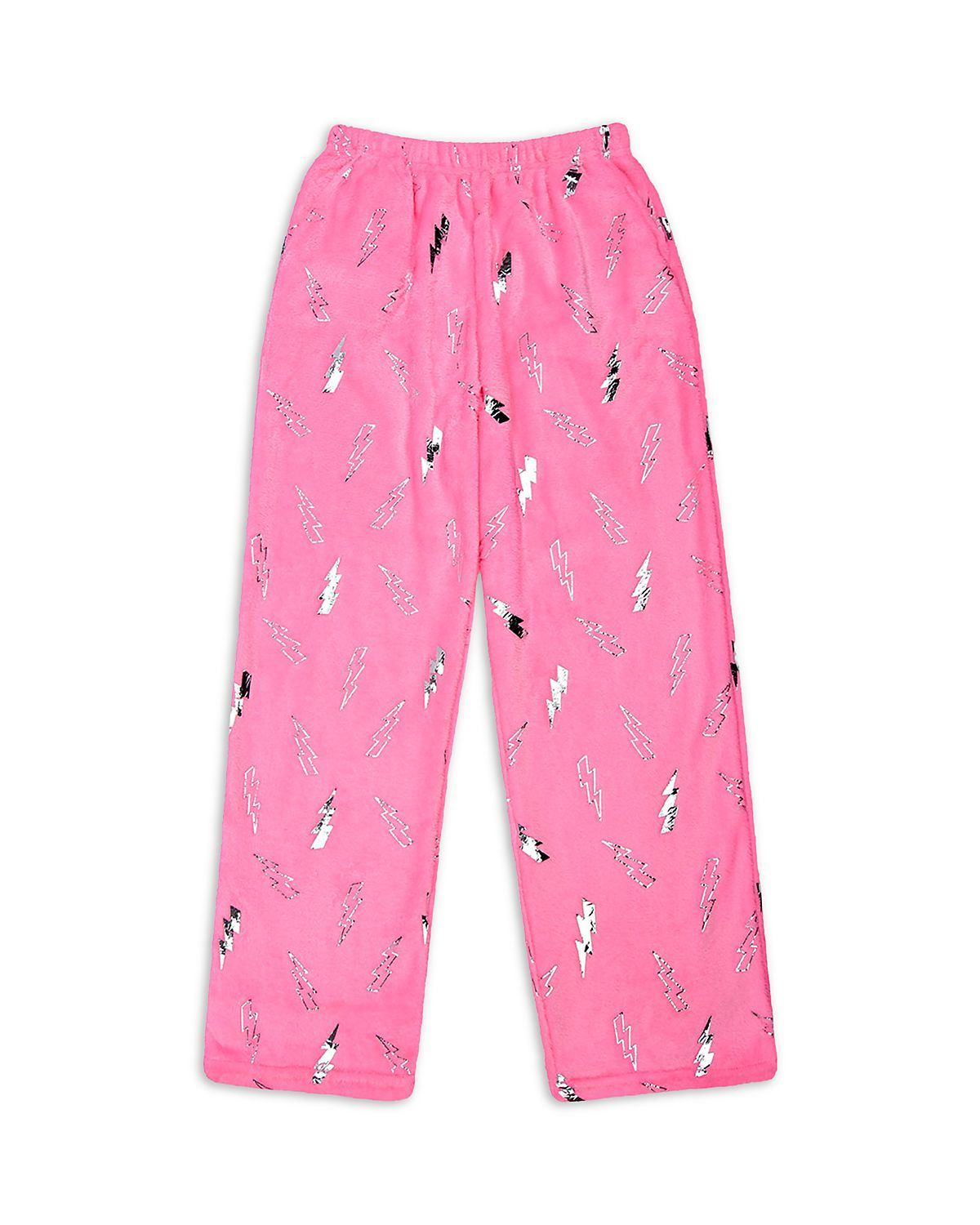 Iscream Girls' Pink Foil Lightning Plush Pants - Little Kid, Big Kid