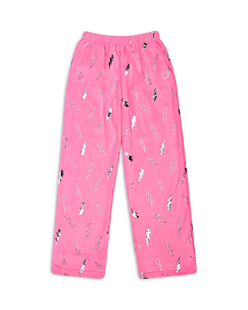 Iscream Girls' Pink Foil Lightning Plush Pants - Little Kid, Big Kid