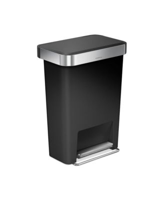 45 Liter Rectangular Liner Rim Kitchen Trash Can with Liner Pocket