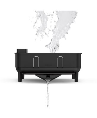 Compact Steel Frame Dish Drying Rack with Swivel Spout Drain