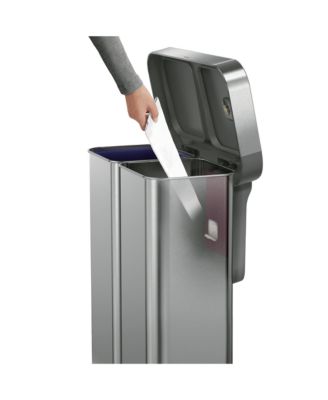 58 Liter Recycling Kitchen Trash Can with Liner Pocket