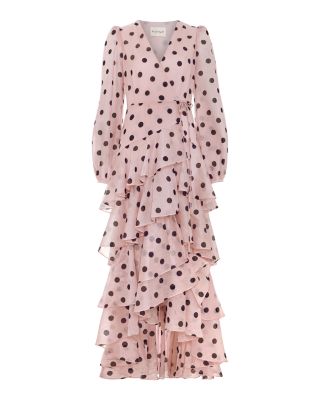 Spot Print Ruffle Dress