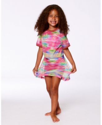 Girls' Short Sleeve Mesh Beach Dress - Big Kid