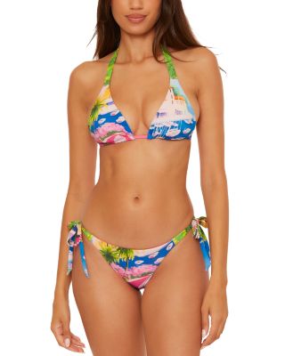 BECCA® by Rebecca Virtue - Positano Reversible Halter Bikini Top & Positano Reversible Side Tie Bikini Bottom