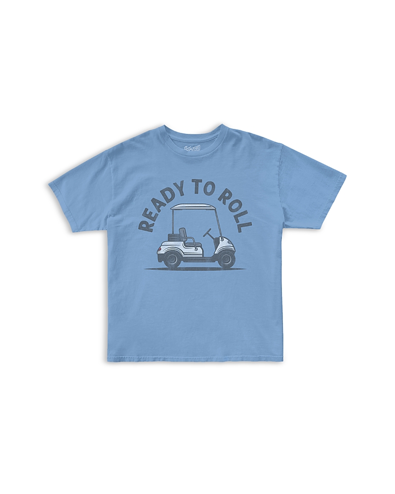 Retro Brand Boys' They See Me Rollin Golf Cart Tee - Little Kid In Carolina Blue