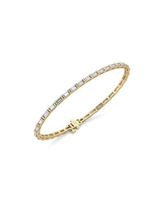 Baguette Tennis Bracelet in 14K Gold, 3.3ctw Baguette Lab Created Diamonds