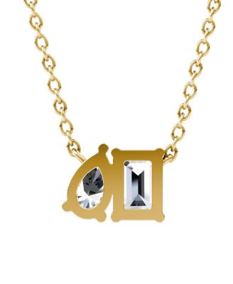 Toi et Moi Necklace in 14K Gold, 0.75 tcw Emerald & Pear Lab Created Diamonds