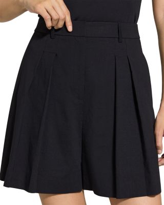 Pleated Linen Shorts