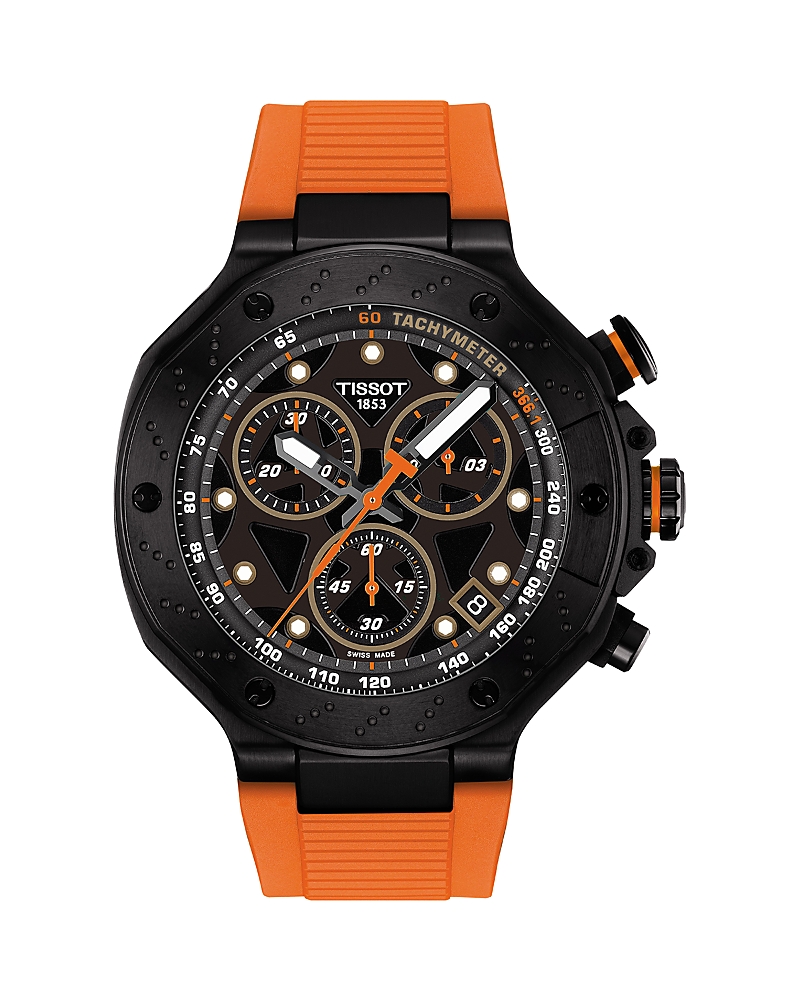 Tissot T-race Chronograph, 45mm In Black/orange