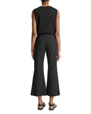 Linen Blend Cropped Pants