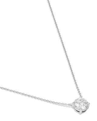 Diamond Certified Solitaire Pendant Necklace in 14K White Gold, 1.0 tcw