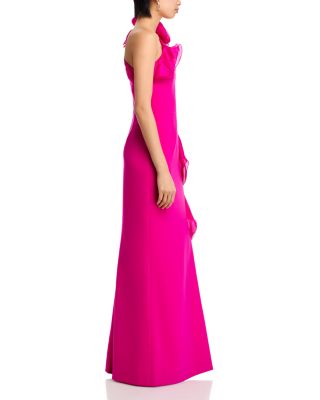 One Shoulder Crepe Column Gown