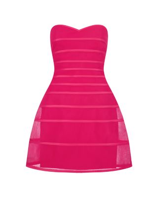 Sheer Volume Strapless Dress