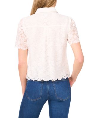Lace Hidden Placket Blouse