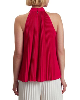 Jamaya High Neck Sleeveless Pleated Top