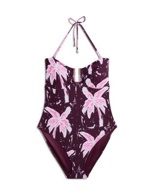 Tuulaa Printed U Bar One Piece Swimsuit