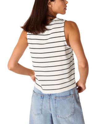 Striped Button Front Tank Top