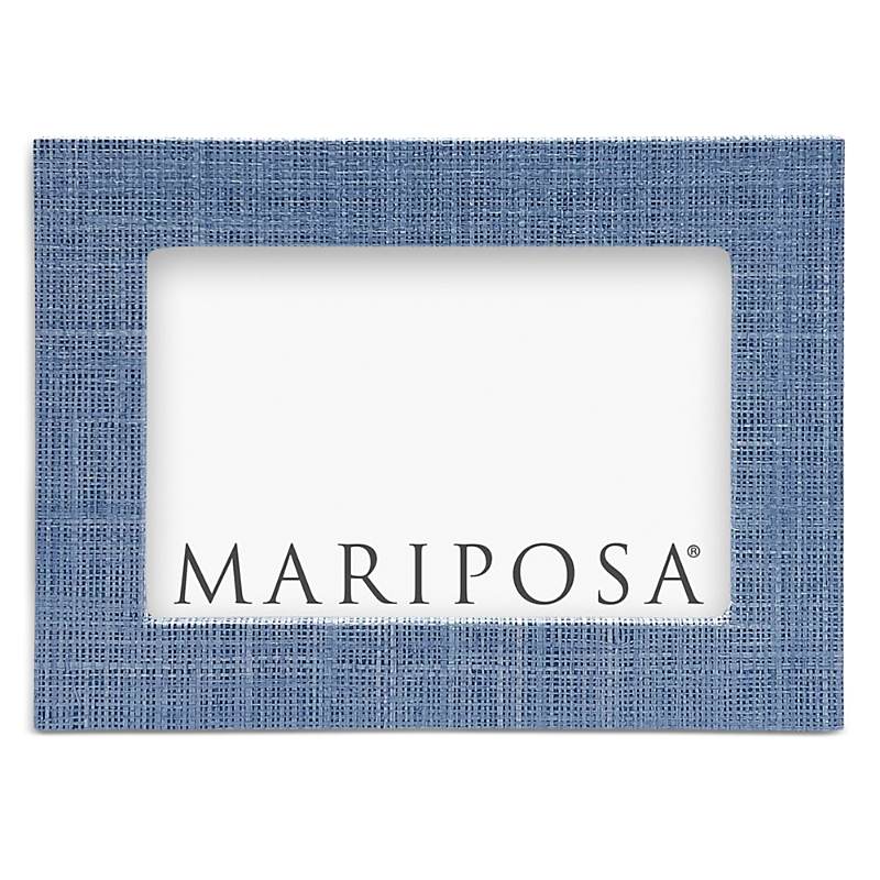 Mariposa Faux Grasscloth Picture Frame In Heather Blue