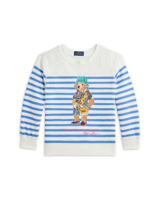 Ralph Lauren - Boys' Striped Polo Bear Fleece Sweatshirt - Little Kid