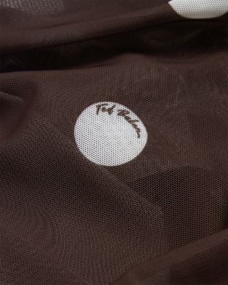 Zaamo Cross Over Neck Printed Mesh Top