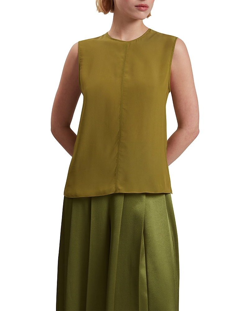 Ted Baker Shamra Silk Blend Tank Top In Mid Green