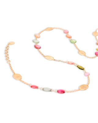 18K Yellow Gold Lunaria Tourmaline Multicolor Tourmaline Scatter Collar Necklace, 16.5 - 18"