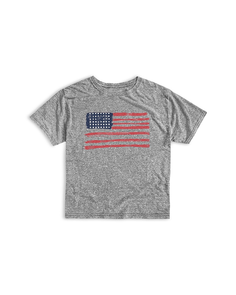 Retro Brand Boys' American Flag Tee - Little Kid In Streaky Grey