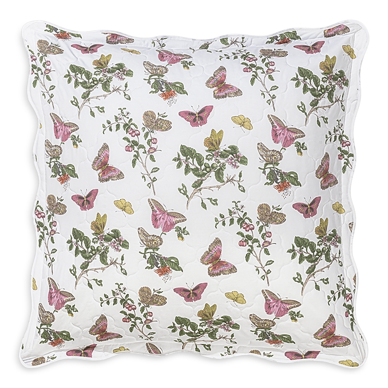 Matouk Baudin Butterfly Quilted Euro Sham In Pink
