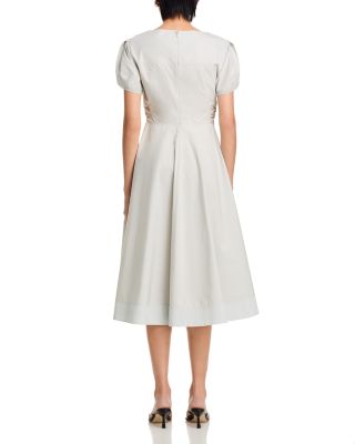 Soft Tulip Sleeve V Neck Dress