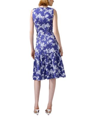 Sleeveless Knee Length Floral Print Dress