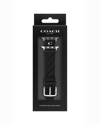 COACH Apple Watch&reg; Black Silicone Strap, 38/40/41mm & 42mm