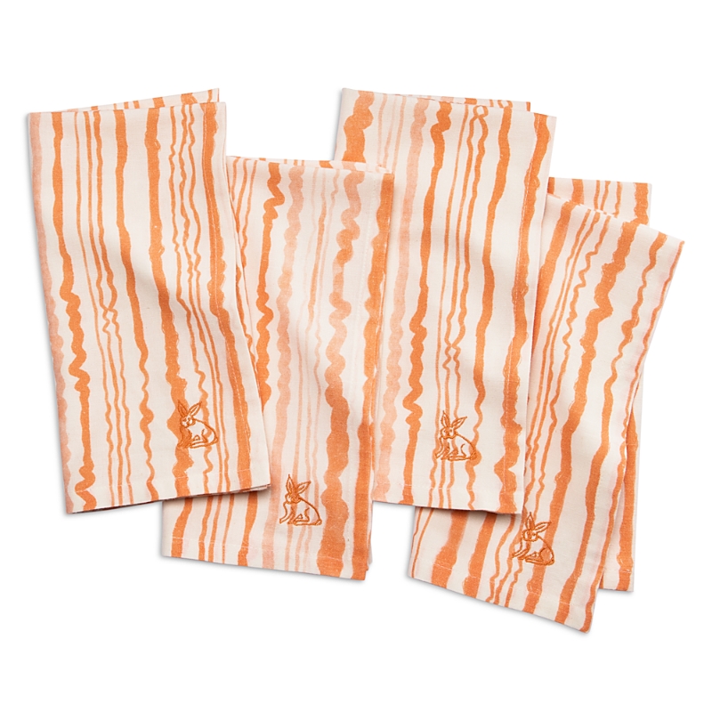 CONIGLIO PALM BEACH PRINTED NAPKINS IN ORANGE, SET OF 4