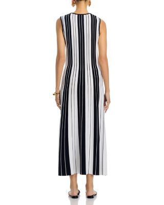 Fit And Flare Striped Maxi Dress