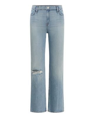 Remi High Rise Straight Ankle Jeans in Sprinkle Destructed