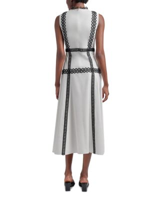 Contrast Trim Midi Dress