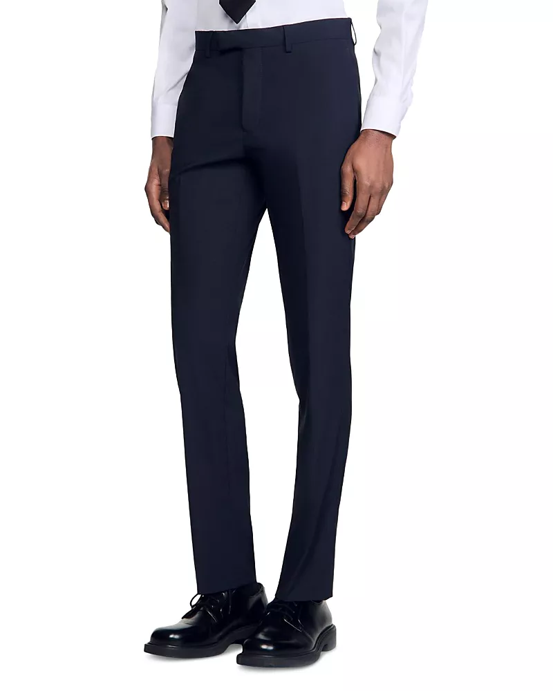 Sandro Formal Regular Fit Wool Trousers