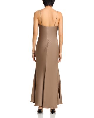 Monroe Brown Cowlneck Maxi Dress