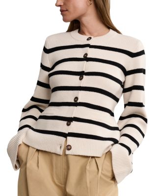 Cooper Wool Blend Crewneck Cardigan Sweater