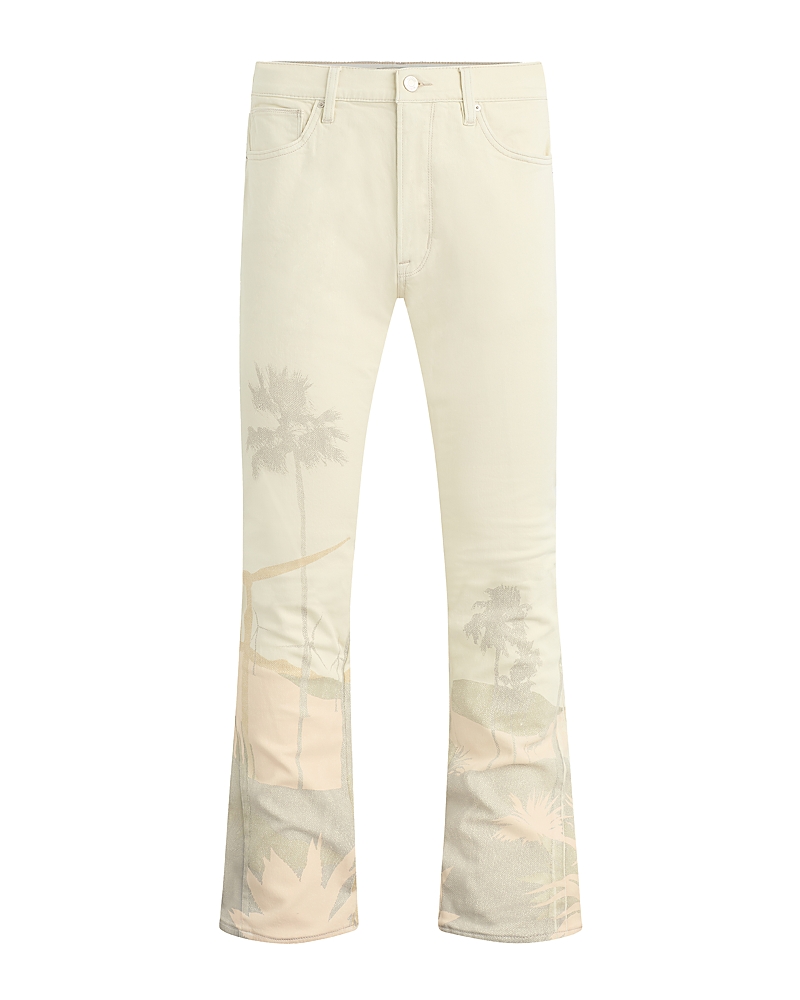 Hudson Walker Kick Flare Straight Fit Distressed Jeans in Natural Desert White