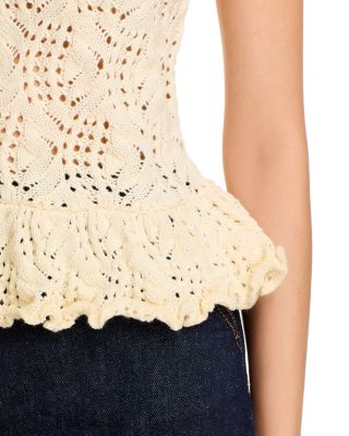 Pointelle Peplum Top - Exclusive
