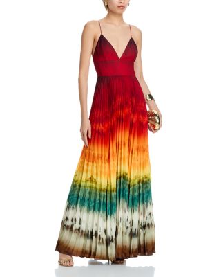 Lauren Pleated V Neck Dress