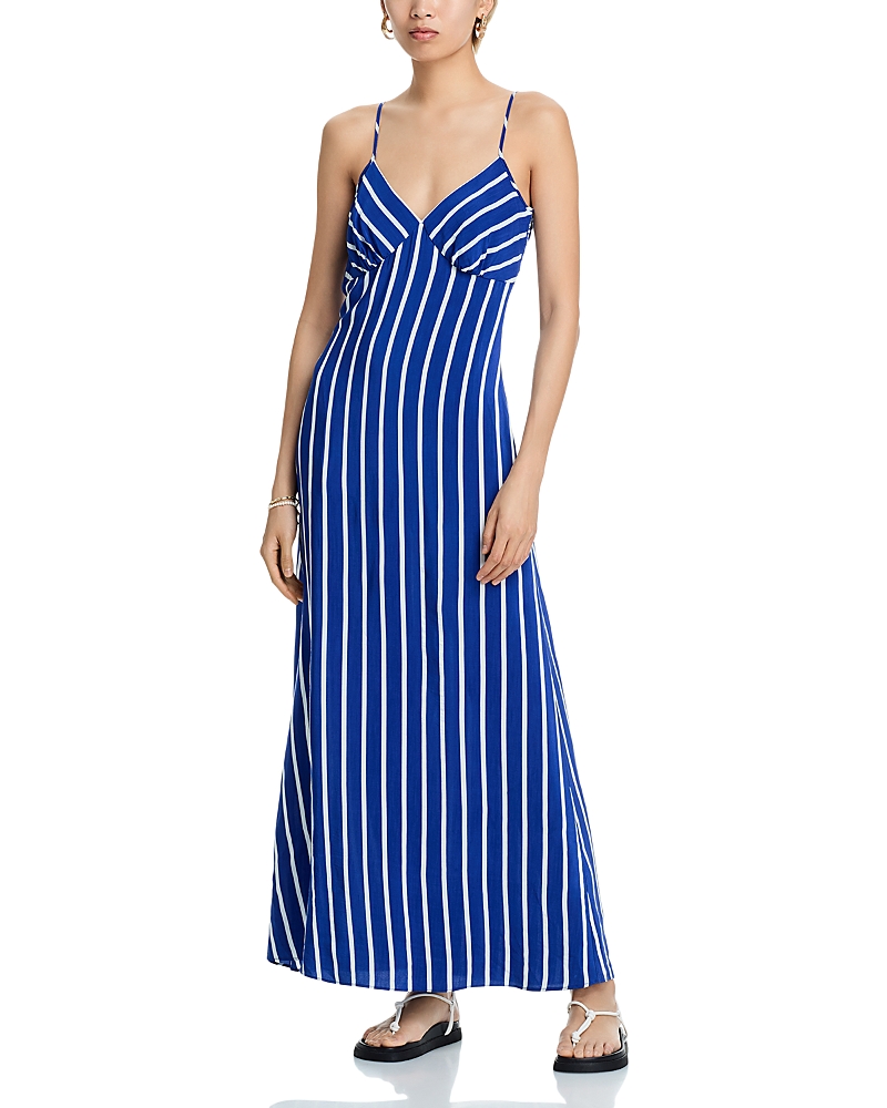 Solid & Striped Rosetta Maxi Dress In Color Block Blue In Blue
