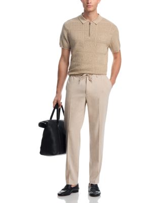 Kane Regular Tapered Fit Linen Trousers 