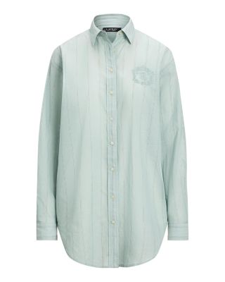 Oversize Striped Cotton Voile Shirt