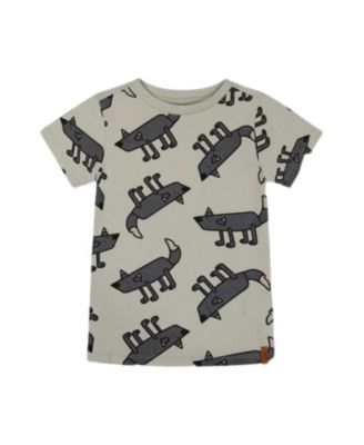 Deux par Deux - Boys' Printed Organic Cotton Wolf Tee - Little Kid